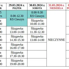 Aktualny harmonogram lodowiska w Cieszynie - godziny i ceny